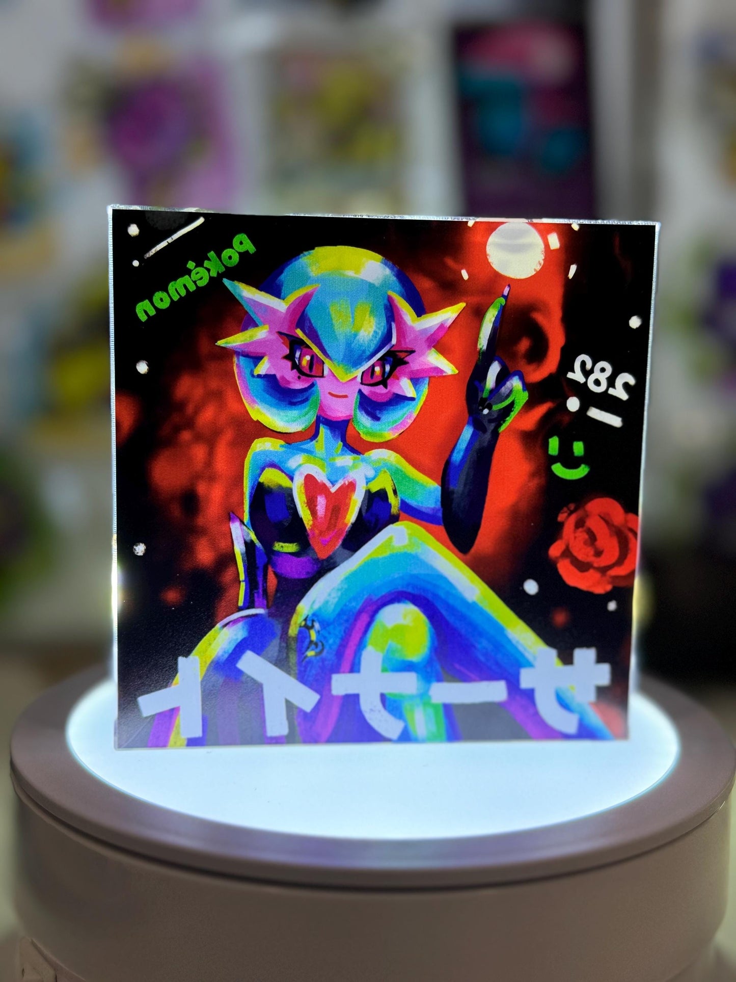 Gardevoir CustomMade Pokemon Crystal Acrylic Block 10x10x1.5cm-Gift For him-Pokemon fan-Pokemon TCG PTCG-Pikachu Charizard Full Art