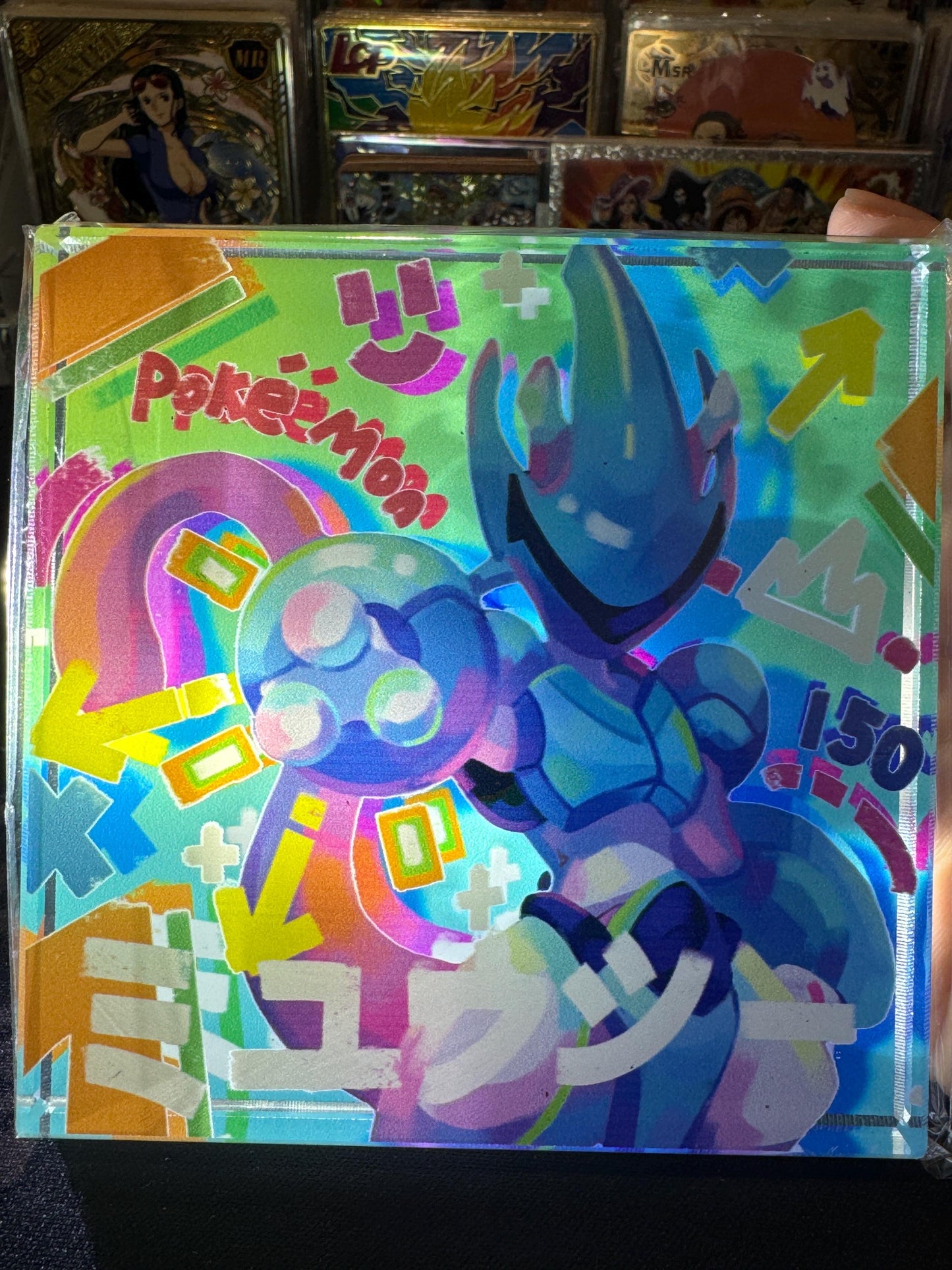 Mystery Random CustomMade Pokemon Crystal Acrylic Block 10x10x1.5cm-Gift For him-Pokemon fan-Pokemon TCG PTCG-Pikachu Charizard Full Art