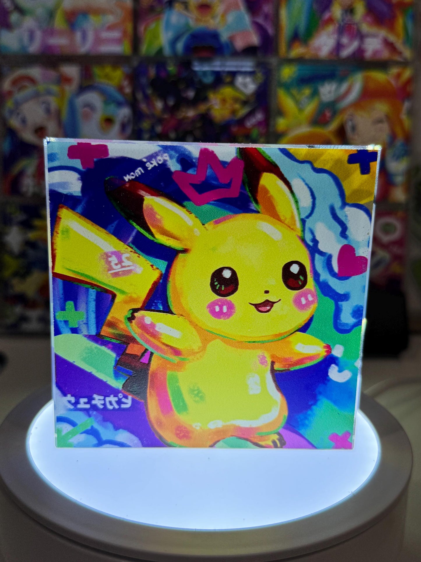 Pikachu CustomMade Pokemon Acrylic Crystal Block-10cm Handcrafted Gift for Collectors TCG PTCG-Pikachu Charizard Original Display Art