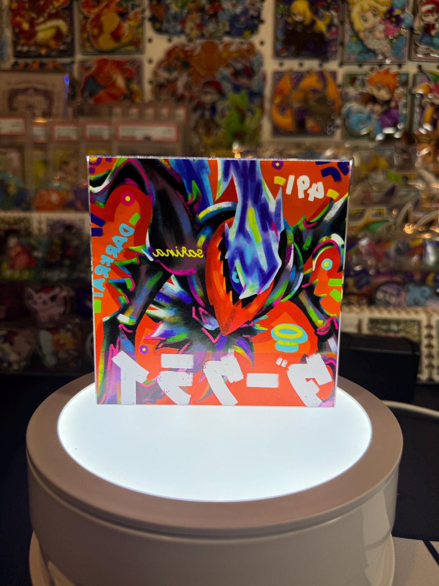 Darkrai CustomMade Pokemon Crystal Acrylic Block 10x10x1.5cm-Gift For him-Pokemon fan-Pokemon TCG PTCG-Pikachu Charizard Full Art