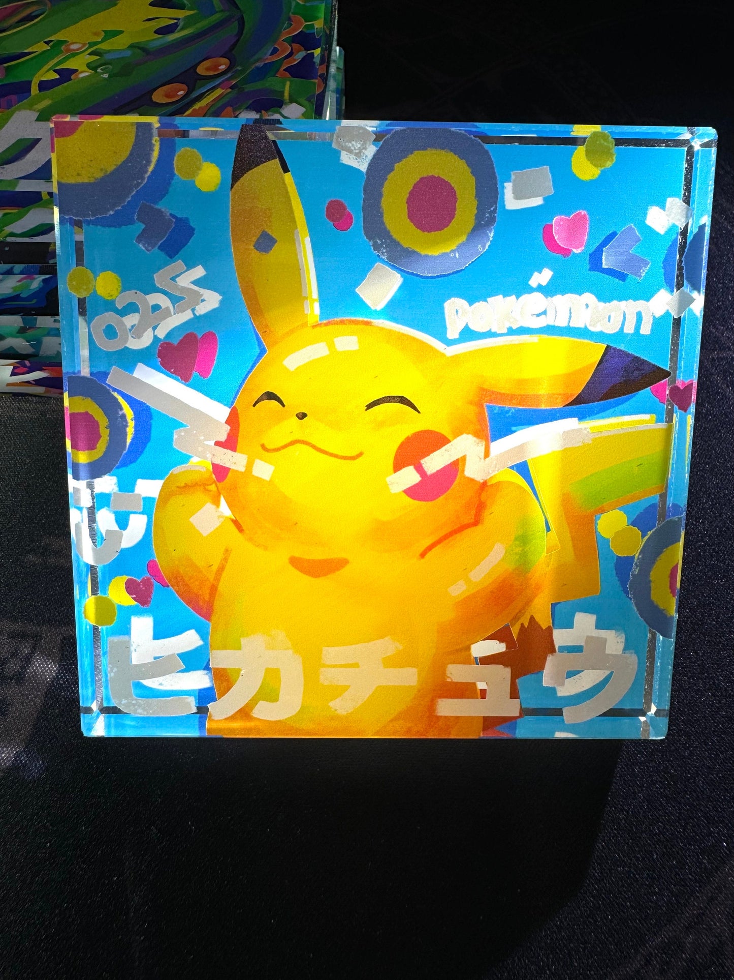Custom Handmade Pokemon 025 Bedside Decoration Full Art Acrylic Block Pikachu Gifts For him - Gifts for her - Gaming Decoration Block