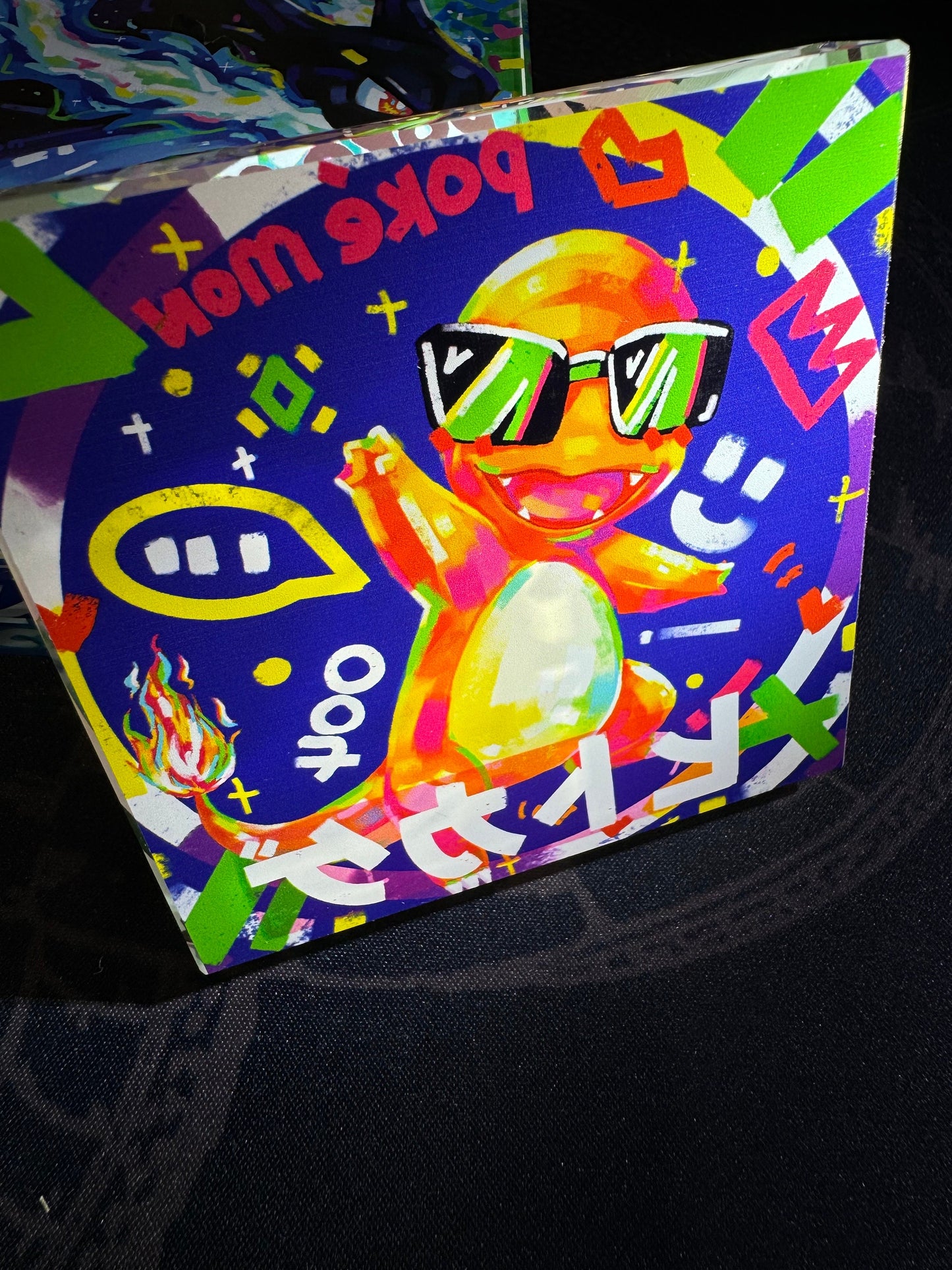 Custom Handmade Pokemon 004 Bedside Decoration Full Art Acrylic Block Charmander Gifts For him - Gifts for her - Gaming Decoration Block