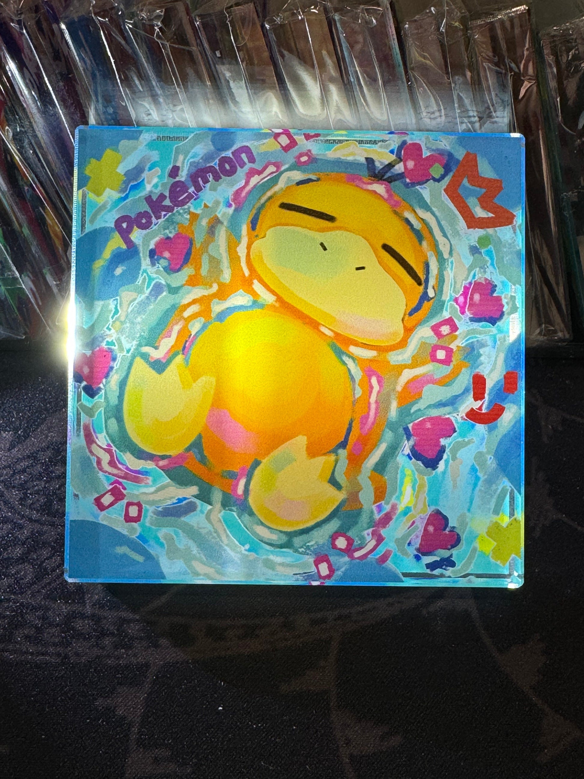 Custom Handmade Pokemon 054 PsyduckDecoration Full Art Acrylic Block Charmander Gifts For him - Gifts for her - Gaming Decoration Block