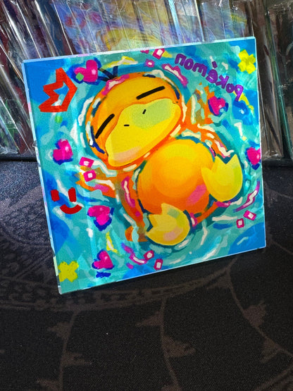 Custom Handmade Pokemon 054 PsyduckDecoration Full Art Acrylic Block Charmander Gifts For him - Gifts for her - Gaming Decoration Block