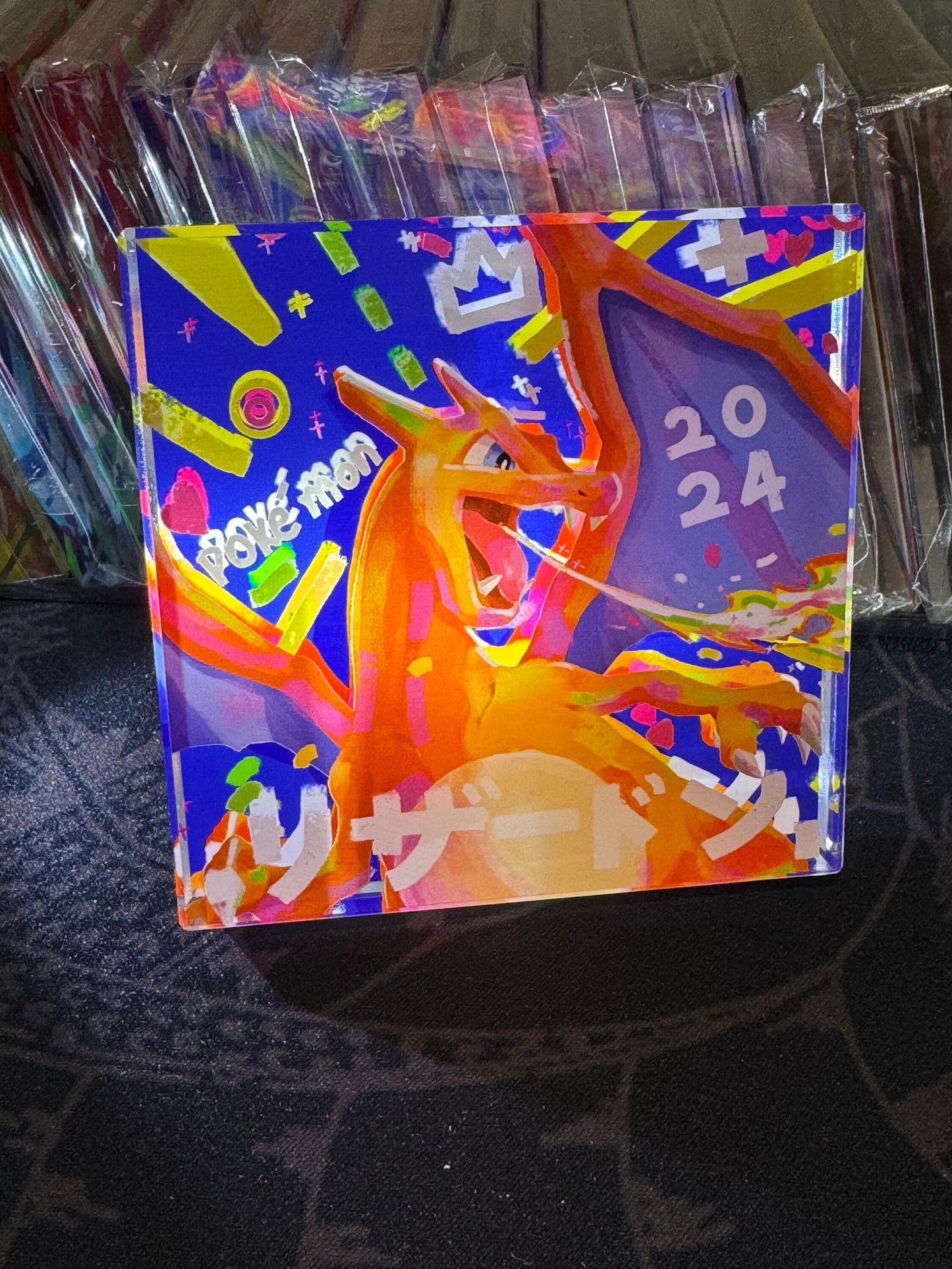 Custom Handmade Pokemon 006 Charizard Decoration Full Art Acrylic Block Charmander Gifts For him - Gifts for her - Gaming Decoration Block