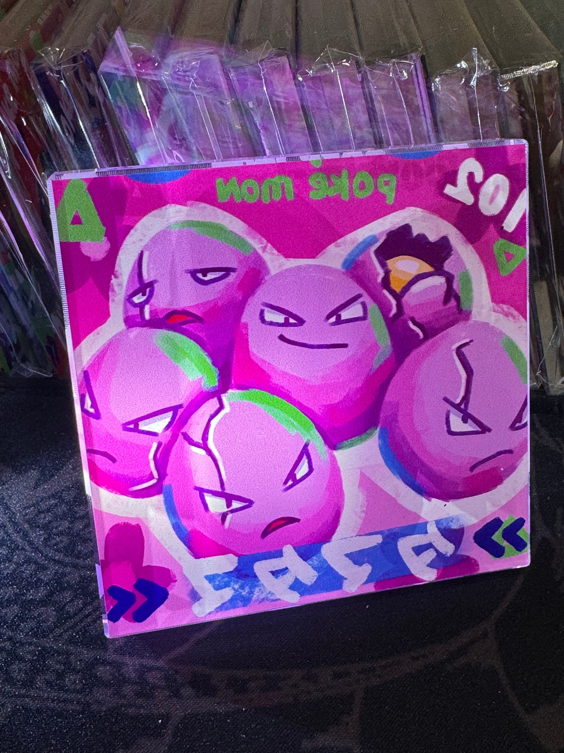 Custom Handmade Pokemon 102 Exeggcute Decoration Full Art Acrylic Block Charmander Gifts For him - Gifts for her - Gaming Decoration Block