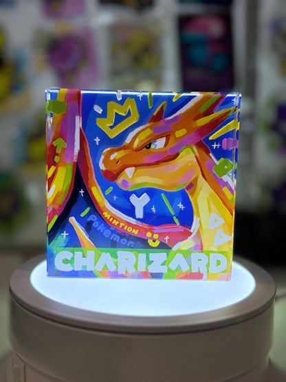 Charizard Y CustomMade Pokemon Crystal Acrylic Block 10x10x1.5cm-Gift For him-Pokemon fan-Pokemon TCG PTCG-Pikachu Charizard Full Art