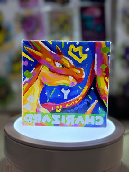 Charizard Y CustomMade Pokemon Crystal Acrylic Block 10x10x1.5cm-Gift For him-Pokemon fan-Pokemon TCG PTCG-Pikachu Charizard Full Art