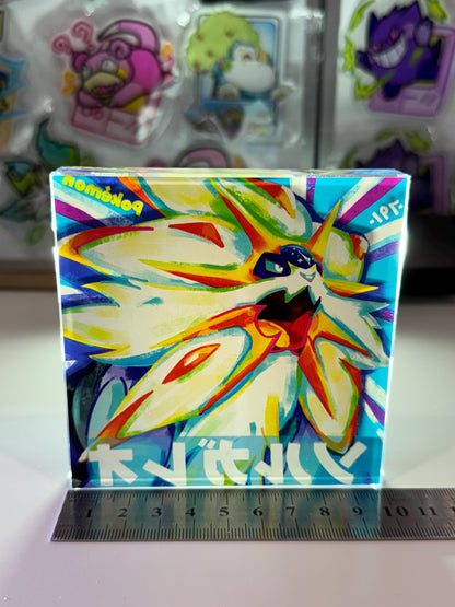Solgaleo CustomMade Pokemon Crystal Acrylic Block 10x10x1.5cm-Gift For him-Pokemon fan-Pokemon TCG PTCG-Pikachu Charizard Full Art