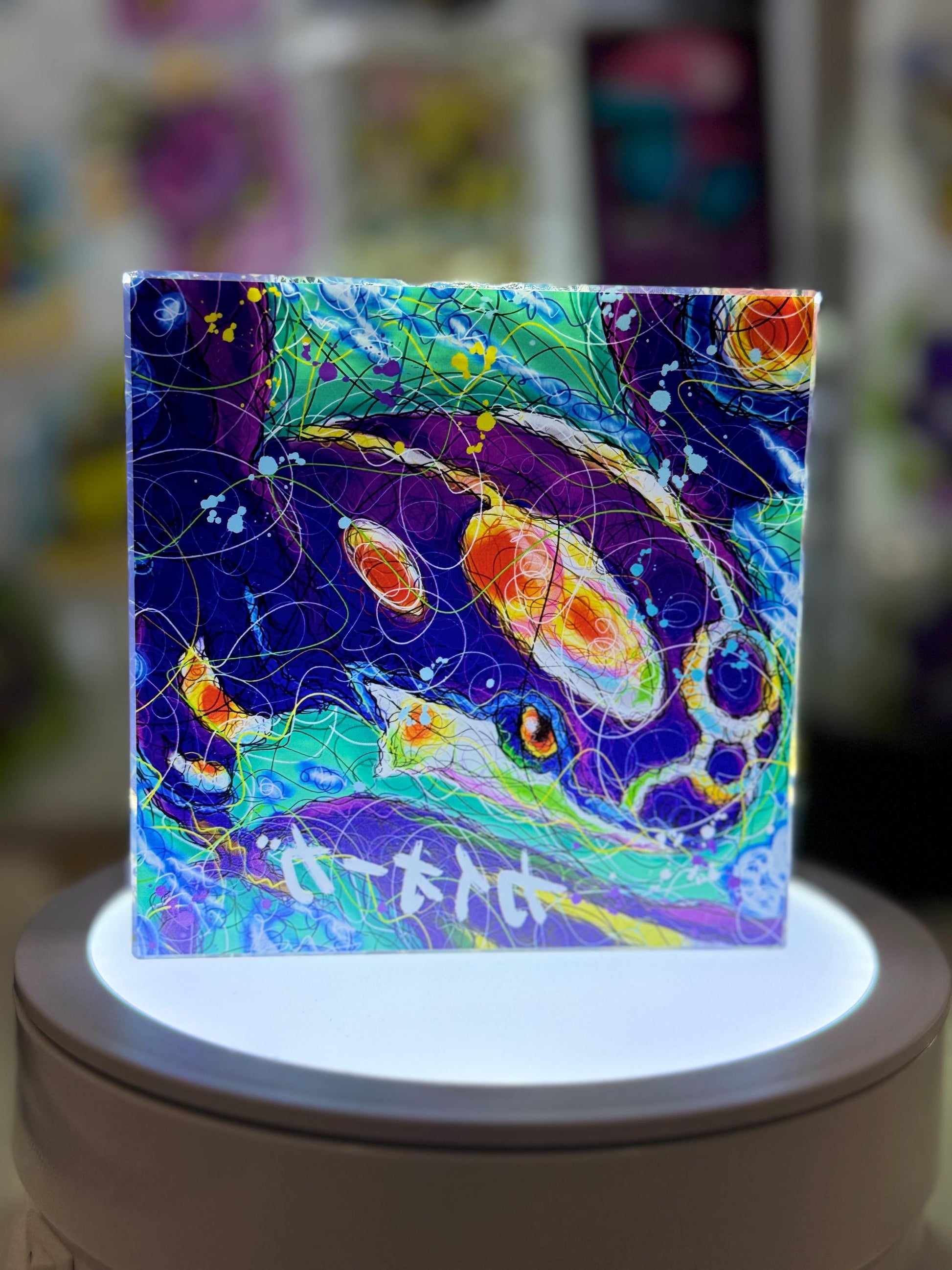 Kyogre Mega CustomMade Pokemon Crystal Acrylic Block 10x10x1.5cm-Gift For him-Pokemon fan-Pokemon TCG PTCG-Pikachu Charizard Full Art