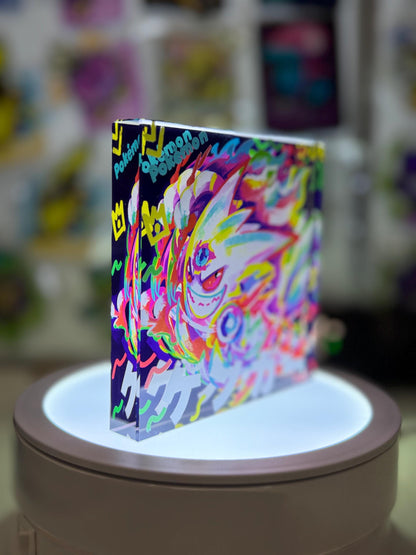 Mega Gengar CustomMade Pokemon Crystal Acrylic Block 10x10x1.5cm-Gift For him-Pokemon fan-Pokemon TCG PTCG-Pikachu Charizard Full Art
