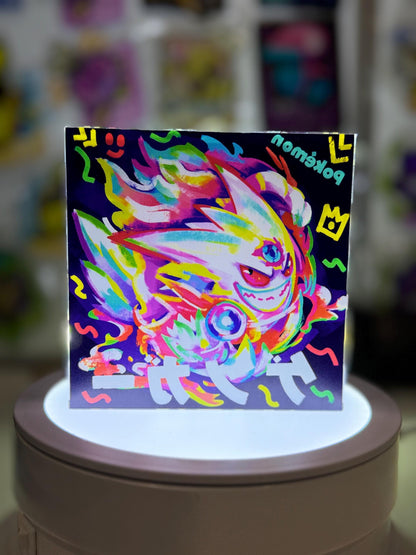 Mega Gengar CustomMade Pokemon Crystal Acrylic Block 10x10x1.5cm-Gift For him-Pokemon fan-Pokemon TCG PTCG-Pikachu Charizard Full Art