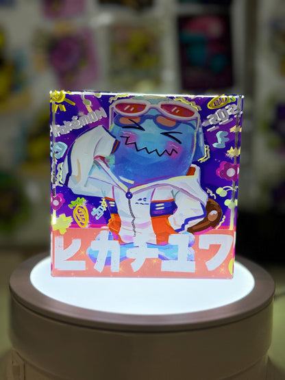 Wobbuffet CustomMade Pokemon Crystal Acrylic Block 10x10x1.5cm-Gift For him-Pokemon fan-Pokemon TCG PTCG-Pikachu Charizard Full Art