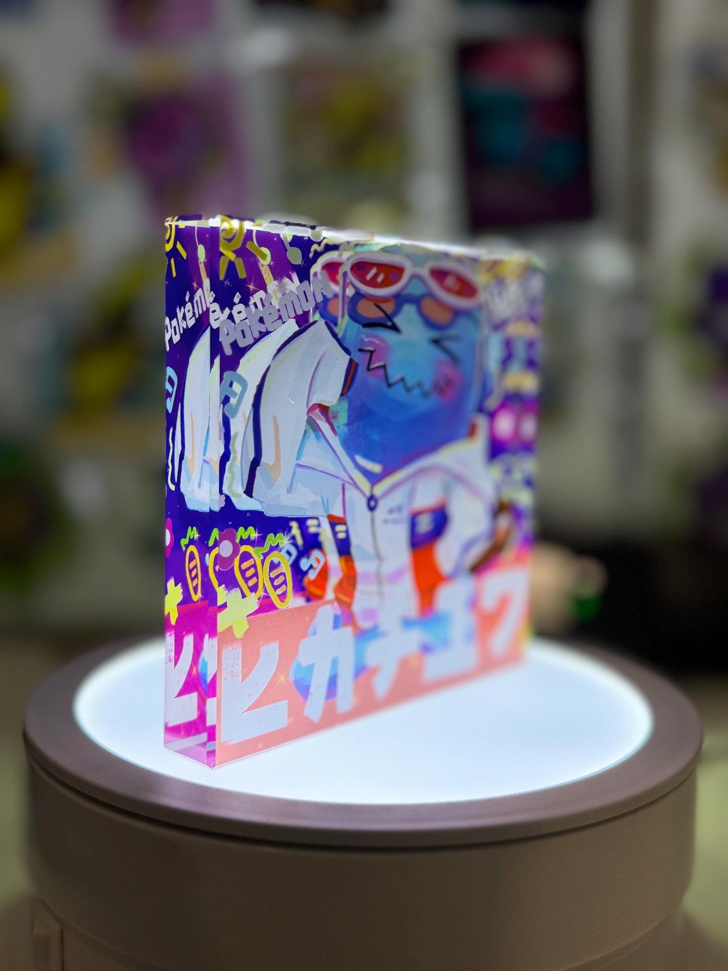 Wobbuffet CustomMade Pokemon Crystal Acrylic Block 10x10x1.5cm-Gift For him-Pokemon fan-Pokemon TCG PTCG-Pikachu Charizard Full Art