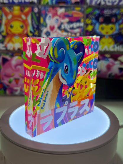 Lapras Pika CustomMade Pokemon Crystal Acrylic Block 10cmx10cmx1.5cm-Gift For him-Pokemon fan-Pokemon TCG PTCG-Pikachu Charizard Full Art