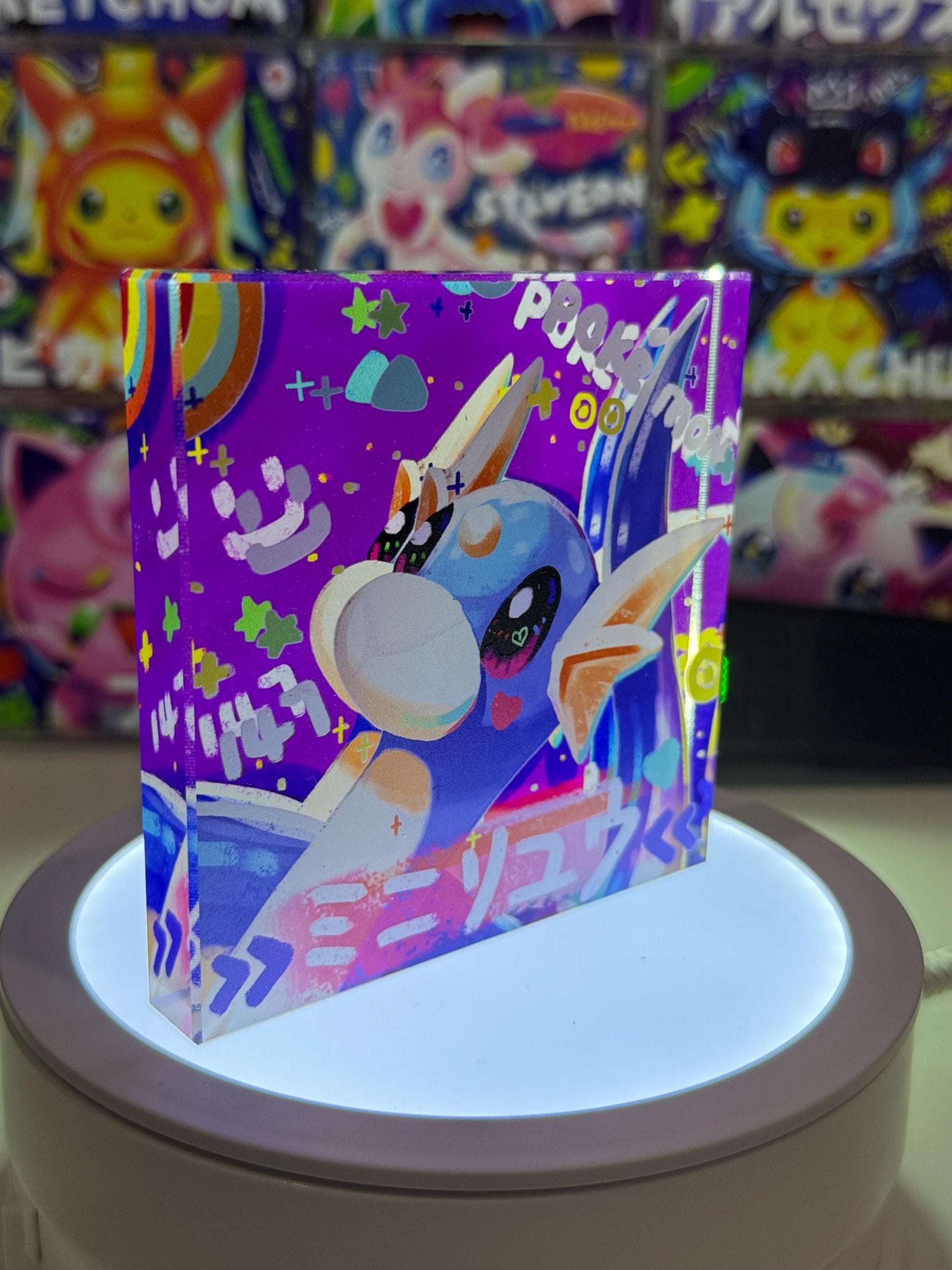 Dratini CustomMade Pokemon Crystal Acrylic Block 10x10x1.5cm-Gift For him-Pokemon fan-Pokemon TCG PTCG-Pikachu Charizard Full Art