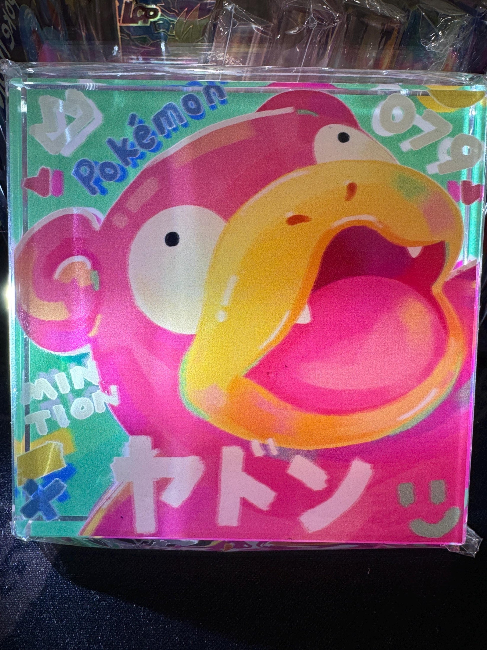 Mystery Random CustomMade Pokemon Crystal Acrylic Block 10x10x1.5cm-Gift For him-Pokemon fan-Pokemon TCG PTCG-Pikachu Charizard Full Art