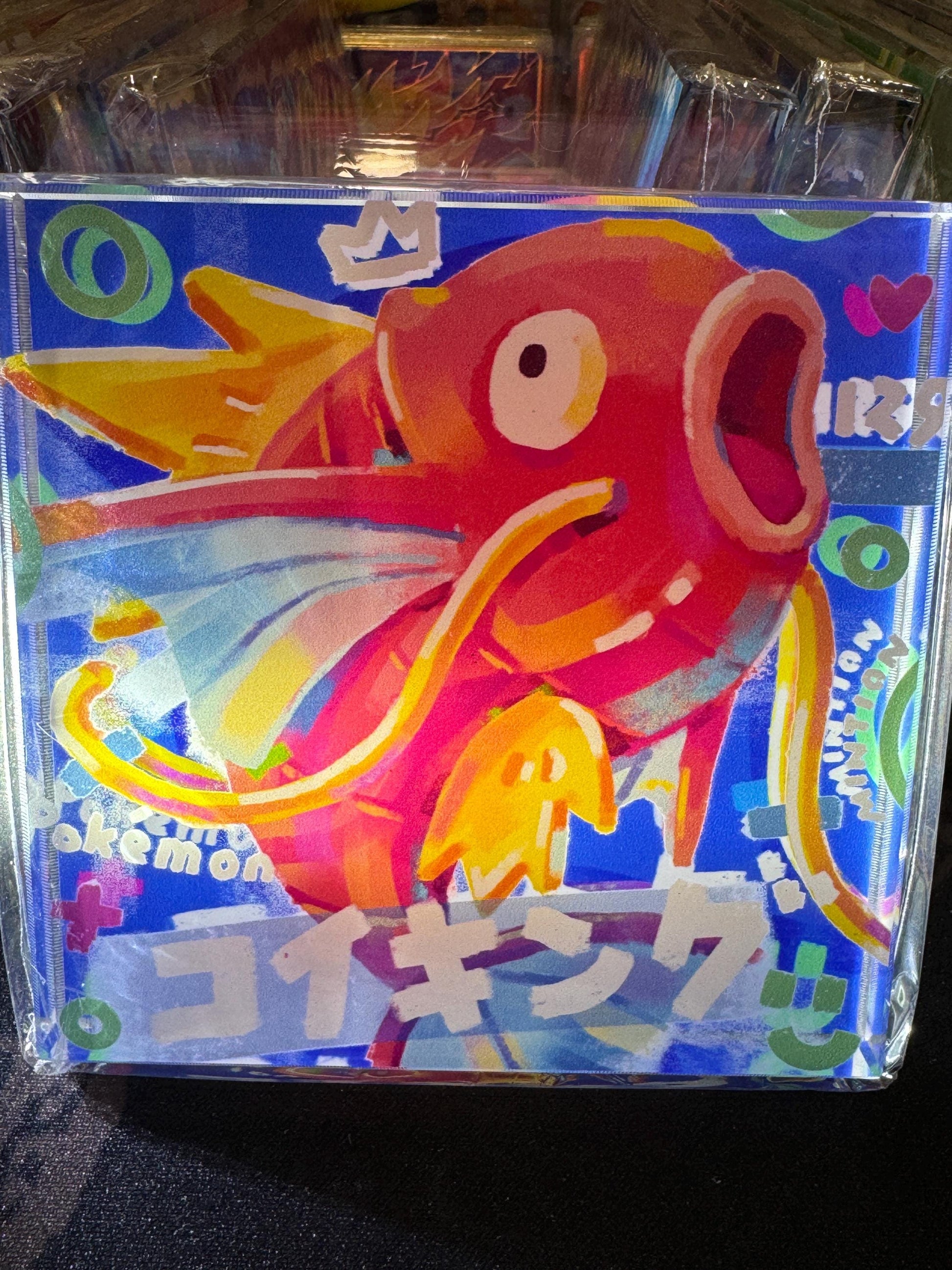 Mystery Random CustomMade Pokemon Crystal Acrylic Block 10x10x1.5cm-Gift For him-Pokemon fan-Pokemon TCG PTCG-Pikachu Charizard Full Art