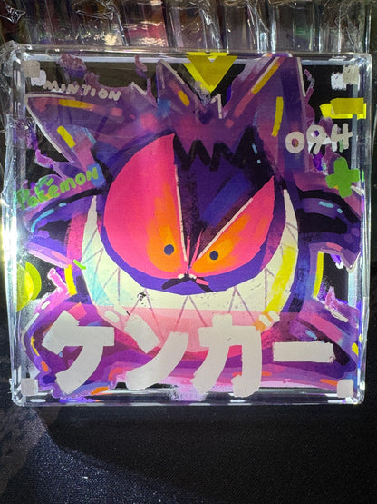 Mystery Random CustomMade Pokemon Crystal Acrylic Block 10x10x1.5cm-Gift For him-Pokemon fan-Pokemon TCG PTCG-Pikachu Charizard Full Art
