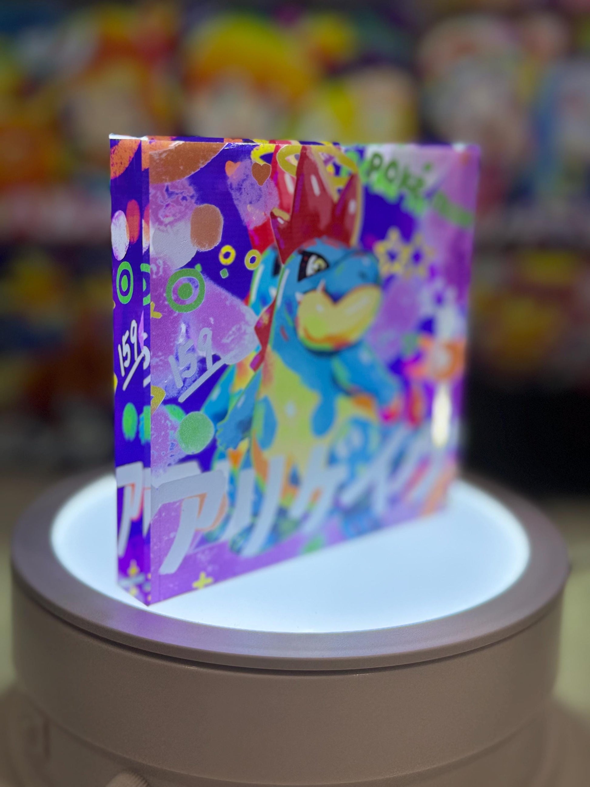 Totodile Evolution Chain CustomMade Pokemon Crystal Acrylic Block 10x10x1.5cm-Gift For him-Pokemon fan-Pokemon TCG PTCG Full Art