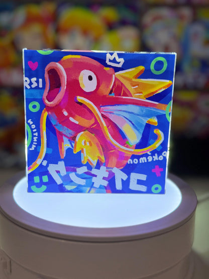 Magikarp Gyarados Evolution Chain CustomMade Pokemon Crystal Acrylic Block 10x10x1.5cm-Gift For him-Pokemon fan-Pokemon TCG PTCG Full Art