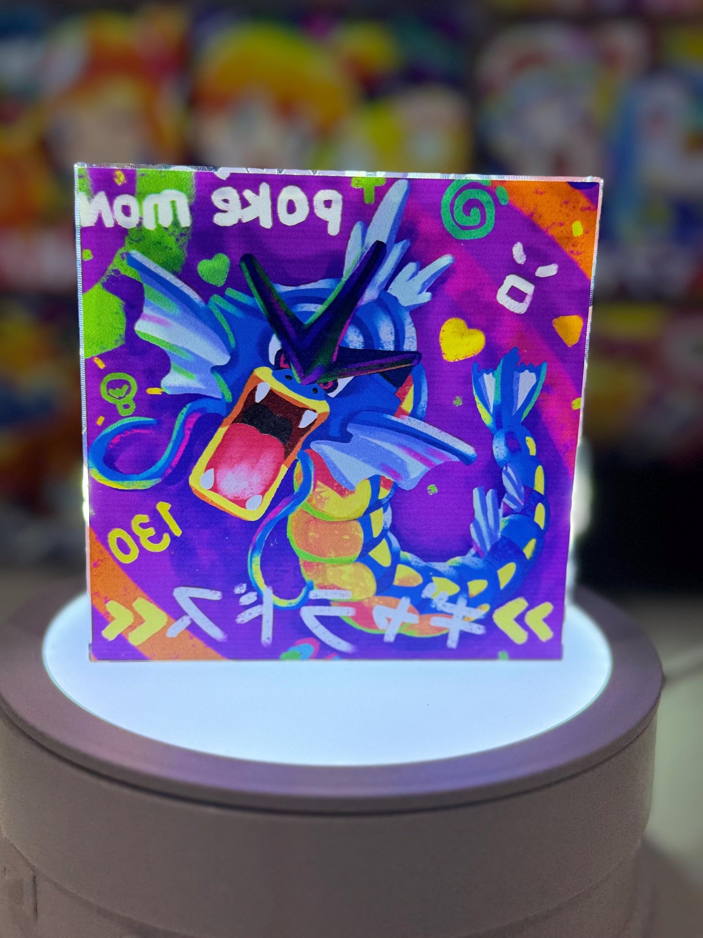 Magikarp Gyarados Evolution Chain CustomMade Pokemon Crystal Acrylic Block 10x10x1.5cm-Gift For him-Pokemon fan-Pokemon TCG PTCG Full Art