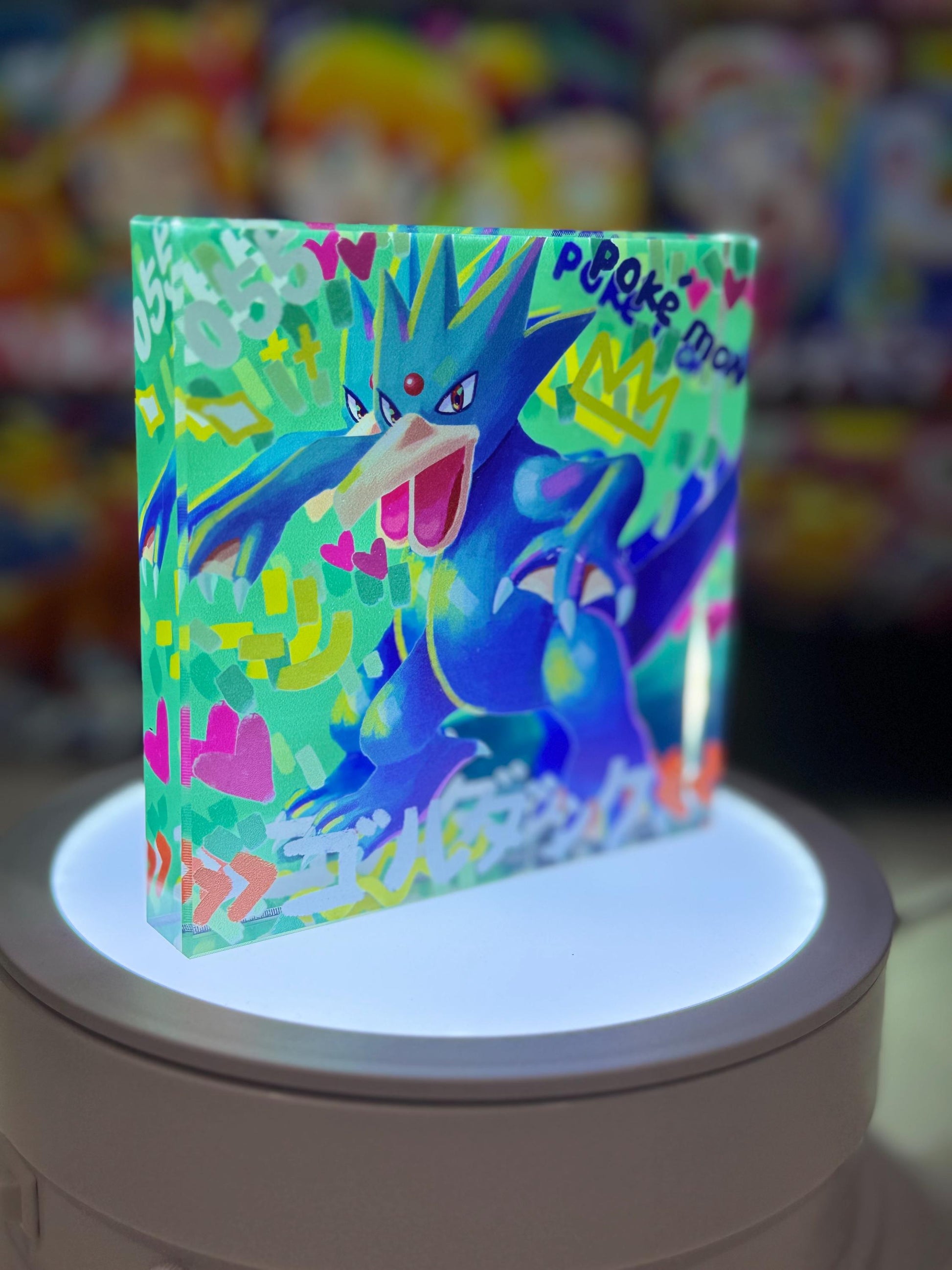 Psyduck Golduck Evolution CustomMade Pokemon Crystal Acrylic Block 10x10x1.5cm-Gift For him-Pokemon fan-Pokemon TCG PTCG Full Art