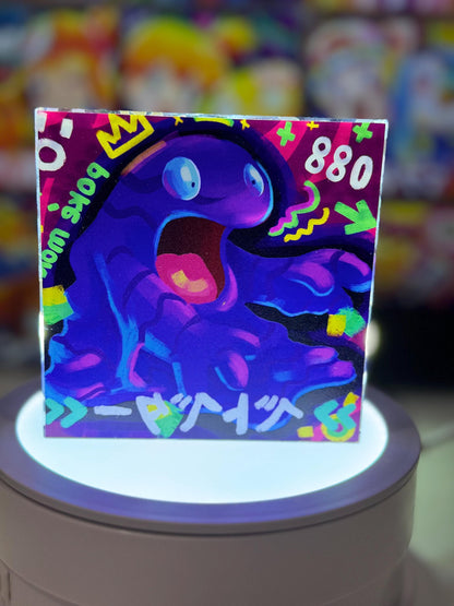 Grimer Muk Evolution Chain CustomMade Pokemon Crystal Acrylic Block 10x10x1.5cm-Gift For him-Pokemon fan-Pokemon TCG PTCG Full Art