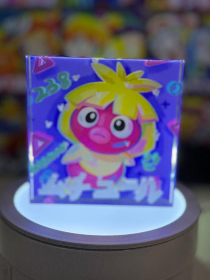 Jynx Smoochum Evolution Chain CustomMade Pokemon Crystal Acrylic Block 10x10x1.5cm-Gift For him-Pokemon fan-Pokemon TCG PTCG Full Art