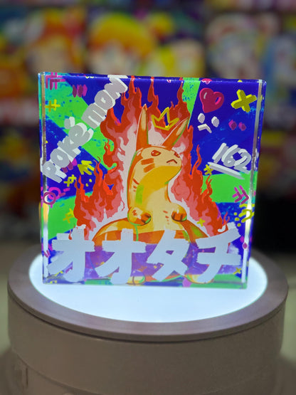 Sentret Furret Evolution Chain CustomMade Pokemon Crystal Acrylic Block 10x10x1.5cm-Gift For him-Pokemon fan-Pokemon TCG PTCG Full Art