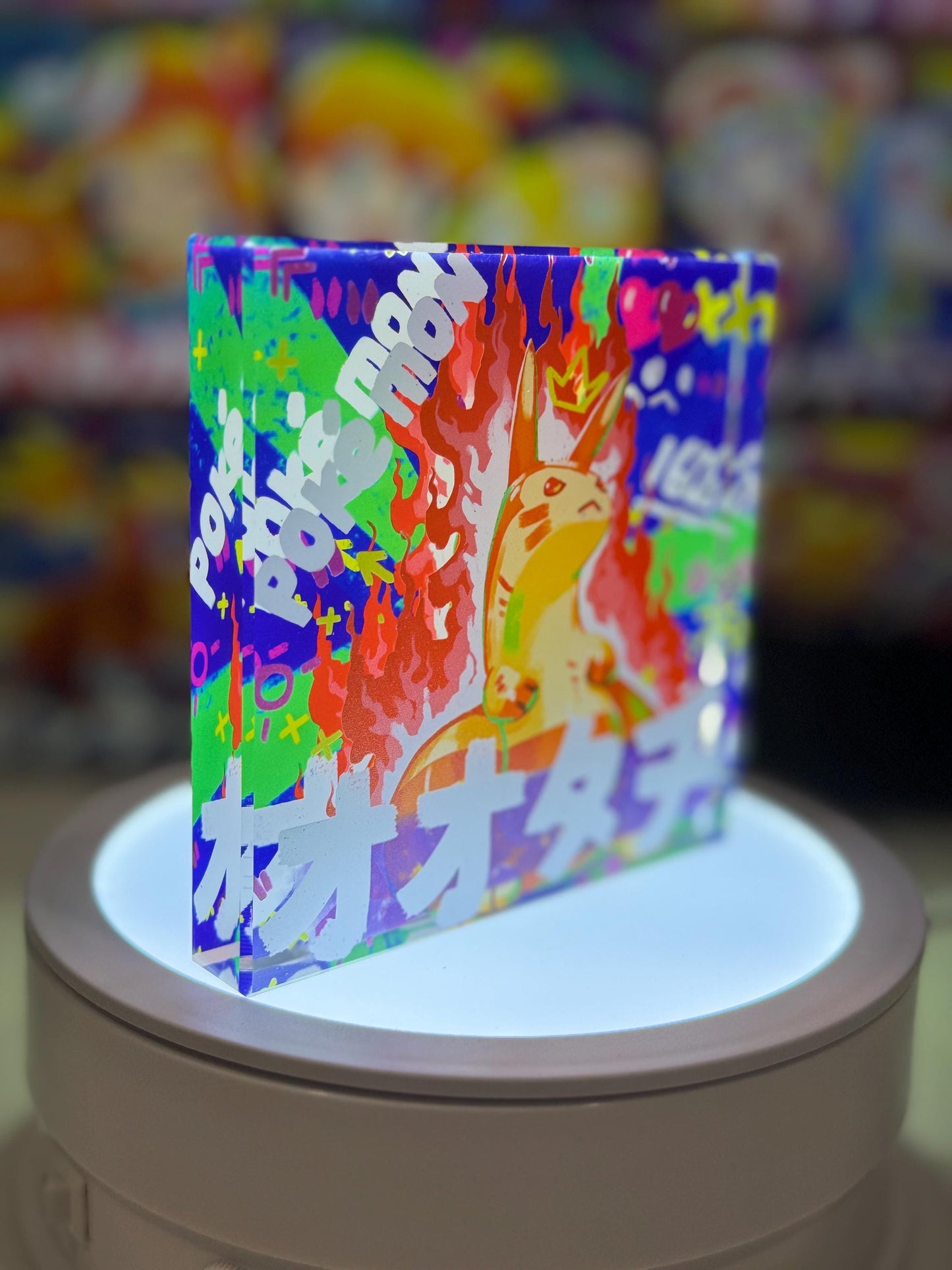 Sentret Furret Evolution Chain CustomMade Pokemon Crystal Acrylic Block 10x10x1.5cm-Gift For him-Pokemon fan-Pokemon TCG PTCG Full Art