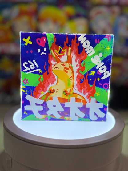 Sentret Furret Evolution Chain CustomMade Pokemon Crystal Acrylic Block 10x10x1.5cm-Gift For him-Pokemon fan-Pokemon TCG PTCG Full Art