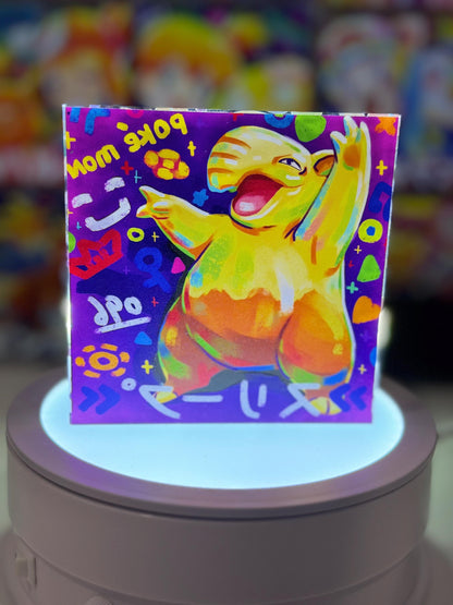 Drowzee Hypno Evolution Chain CustomMade Pokemon Crystal Acrylic Block 10x10x1.5cm-Gift For him-Pokemon fan-Pokemon TCG PTCG Full Art