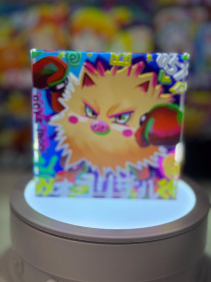 Mankey Primeape Evolution Chain CustomMade Pokemon Crystal Acrylic Block 10x10x1.5cm-Gift For him-Pokemon fan-Pokemon TCG PTCG Full Art