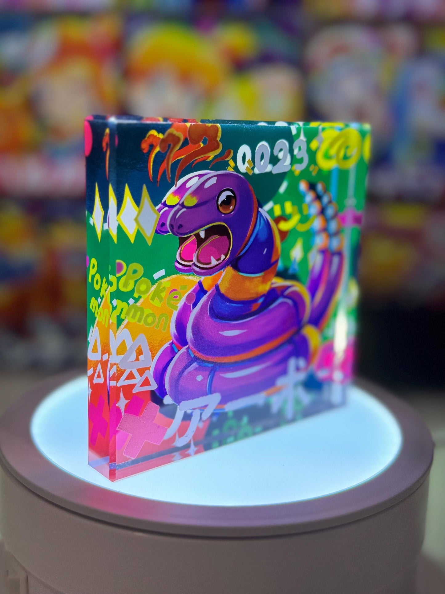 Arbok Ekans Evolution Chain CustomMade Pokemon Crystal Acrylic Block 10x10x1.5cm-Gift For him-Pokemon fan-Pokemon TCG PTCG Full Art