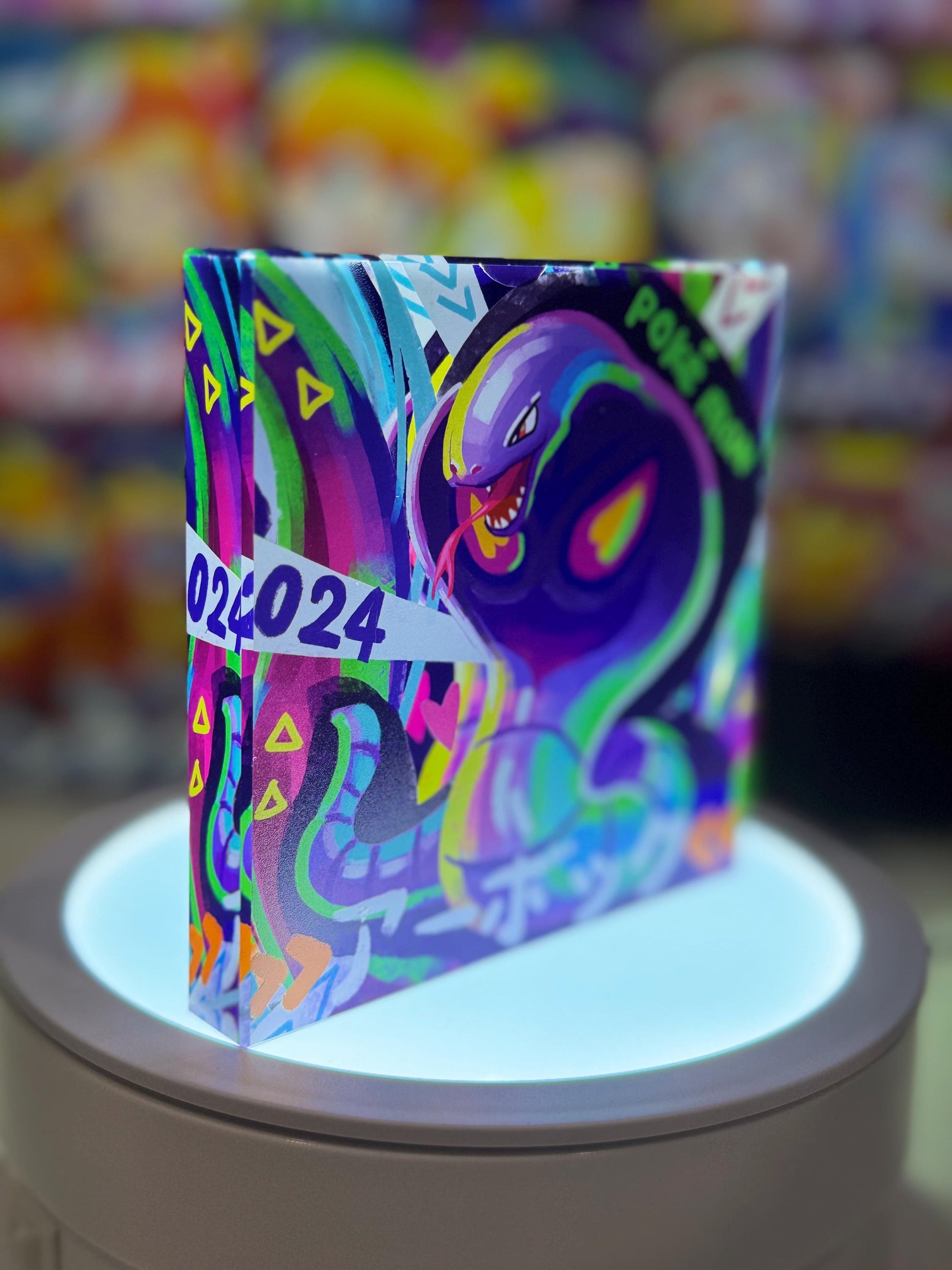 Arbok Ekans Evolution Chain CustomMade Pokemon Crystal Acrylic Block 10x10x1.5cm-Gift For him-Pokemon fan-Pokemon TCG PTCG Full Art