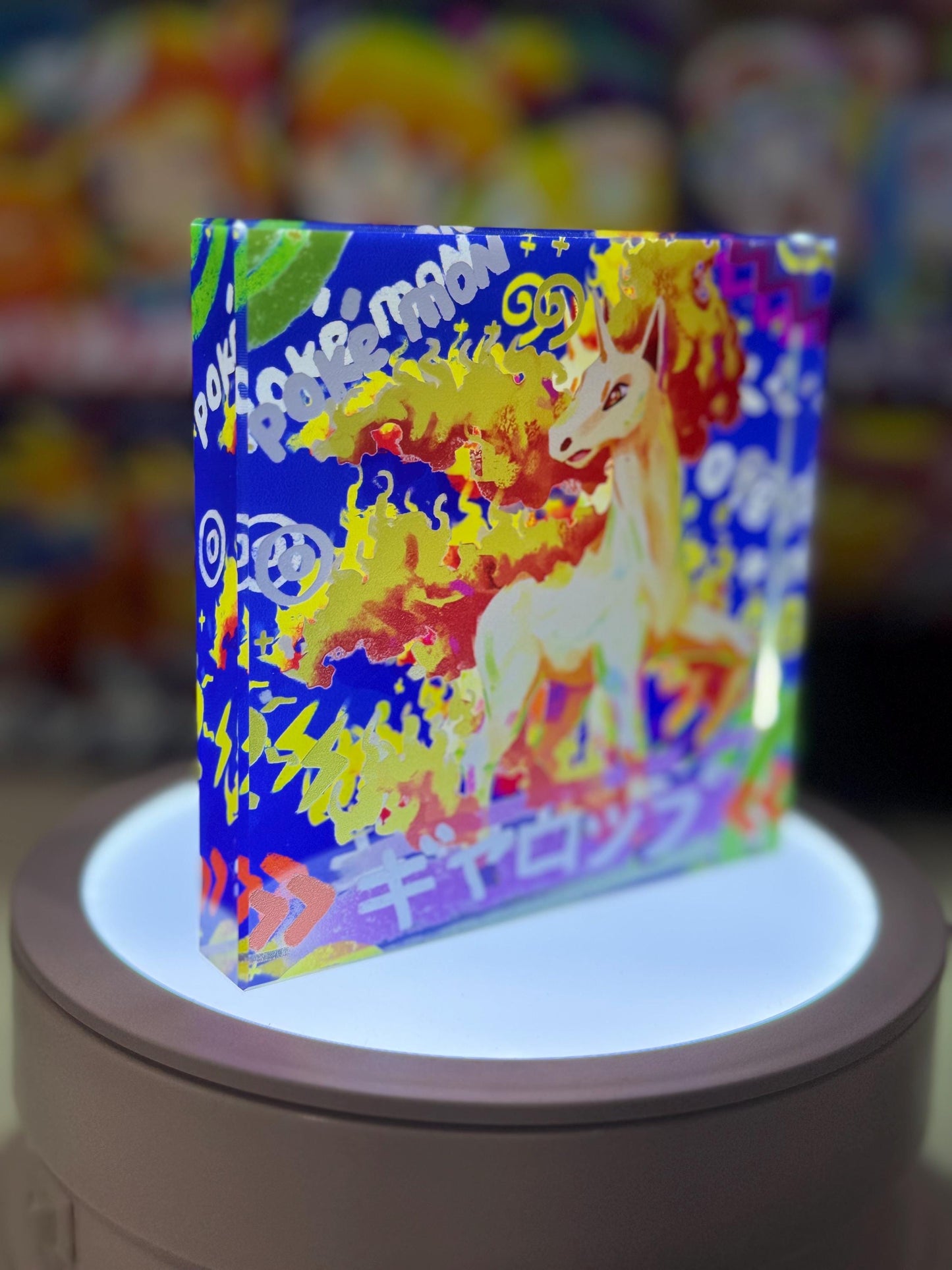 Ponyta Rapidash Evolution Chain CustomMade Pokemon Crystal Acrylic Block 10x10x1.5cm-Gift For him-Pokemon fan-Pokemon TCG PTCG Full Art