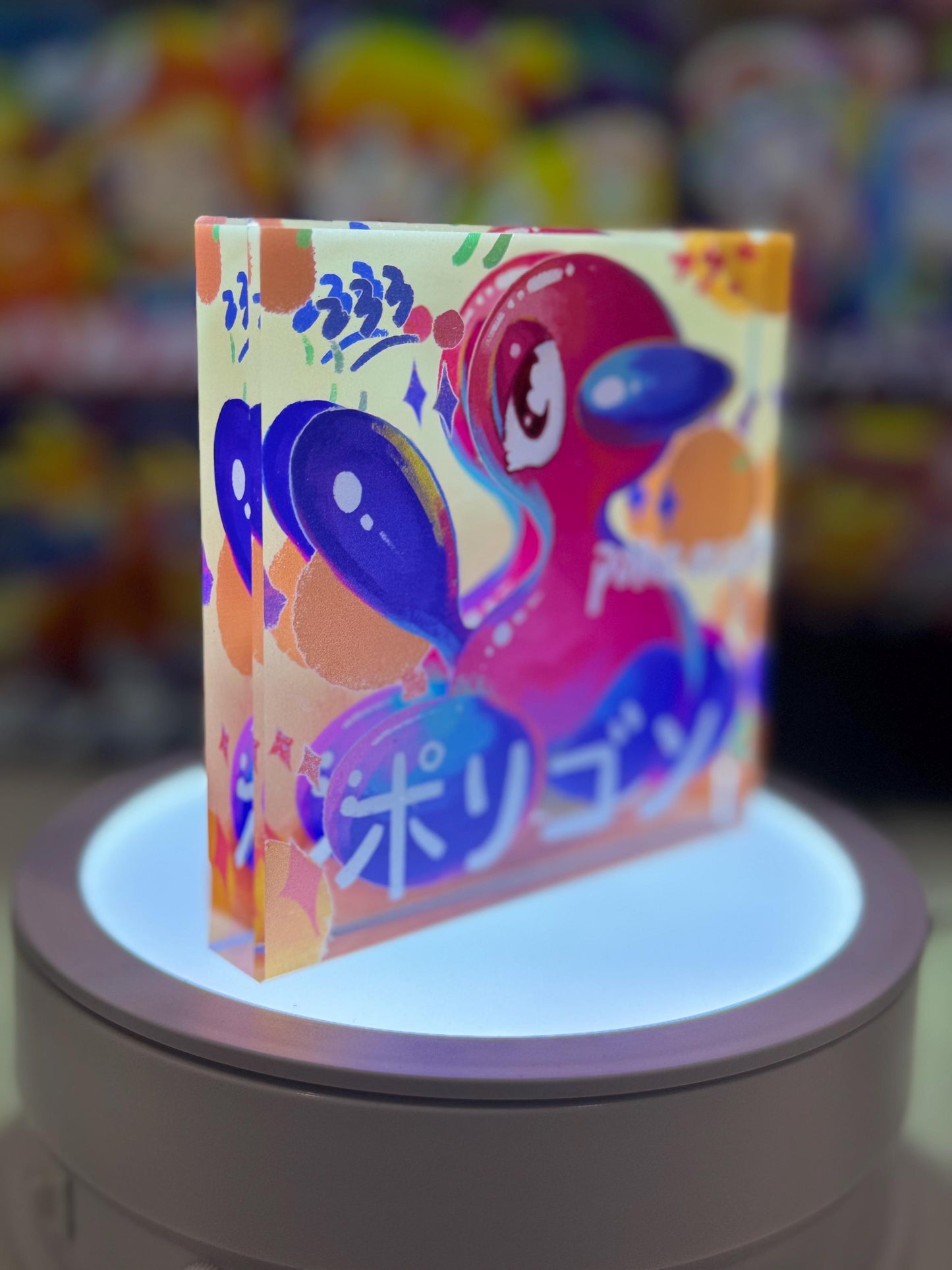 Porygon /2 Evolution Chain CustomMade Pokemon Crystal Acrylic Block 10x10x1.5cm-Gift For him-Pokemon fan-Pokemon TCG PTCG Full Art