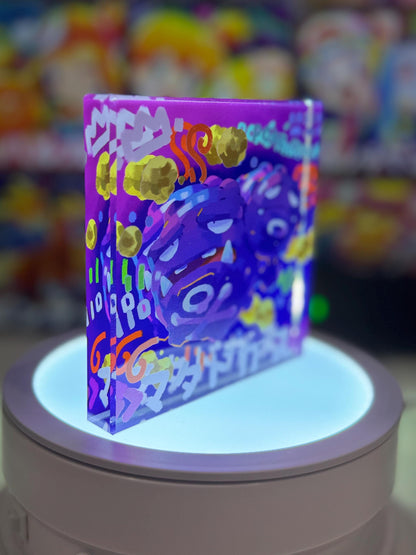 Koffing Weezing Evolution Chain CustomMade Pokemon Crystal Acrylic Block 10x10x1.5cm-Gift For him-Pokemon fan-Pokemon TCG PTCG Full Art