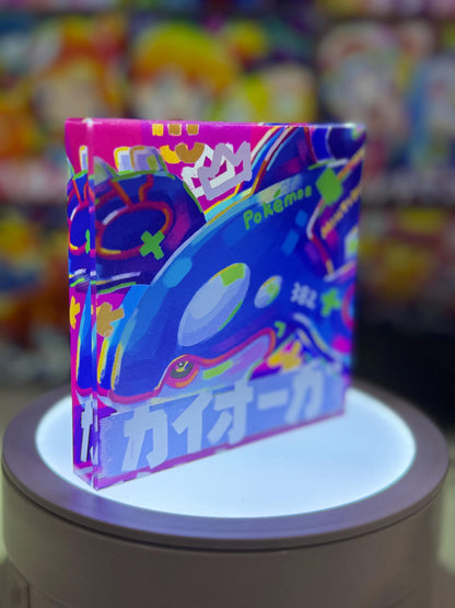 Groudon Kyogre Rayquaza Legendary CustomMade Pokemon Crystal Acrylic Block 10x10x1.5cm-Gift For him-Pokemon fan-Pokemon TCG PTCG Full Art