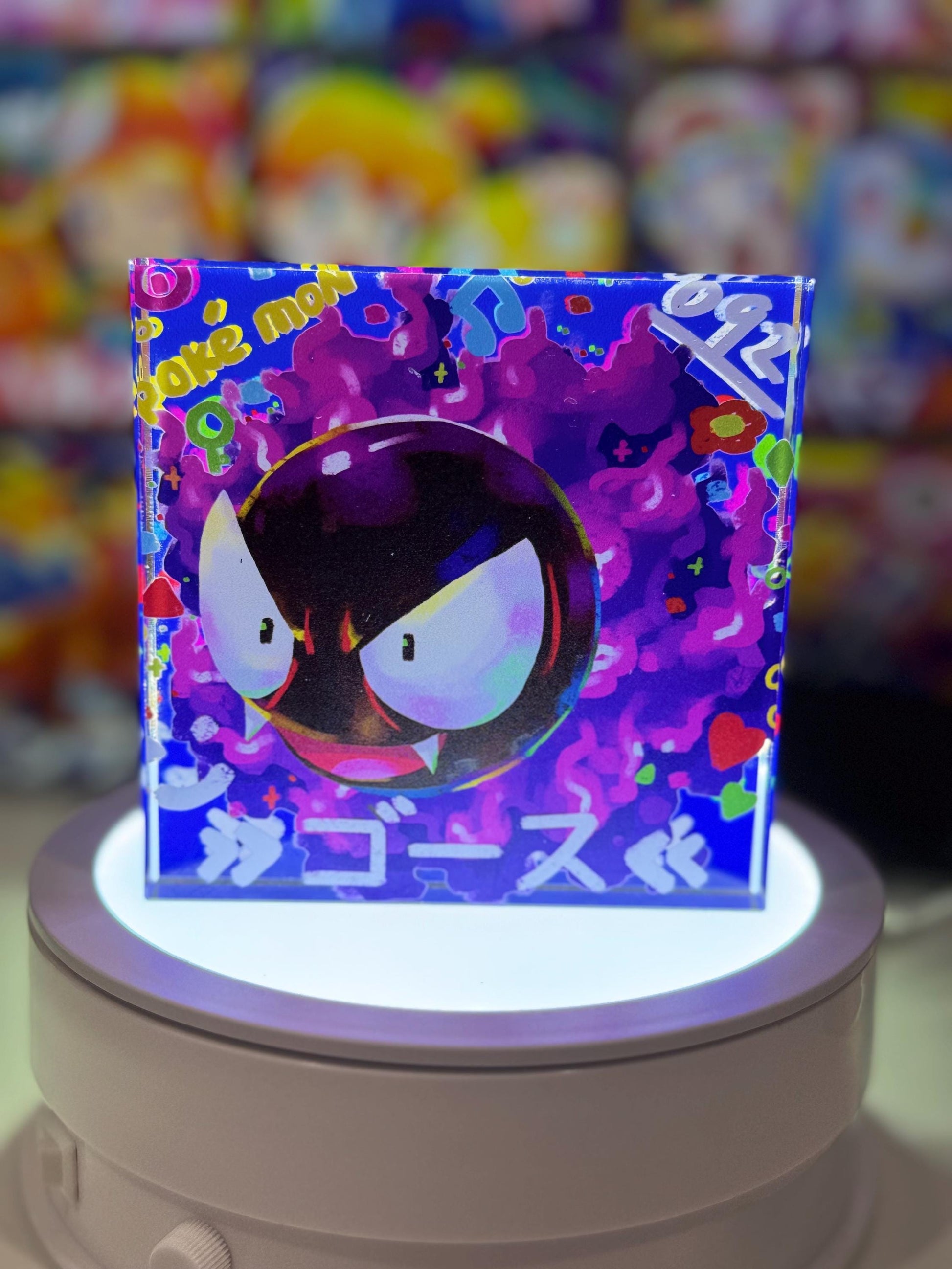 Gengar Collection lot of 5 CustomMade Pokemon Crystal Acrylic Block 10x10x1.5cm-Gift For him-Pokemon fan-Pokemon TCG PTCG Full Art