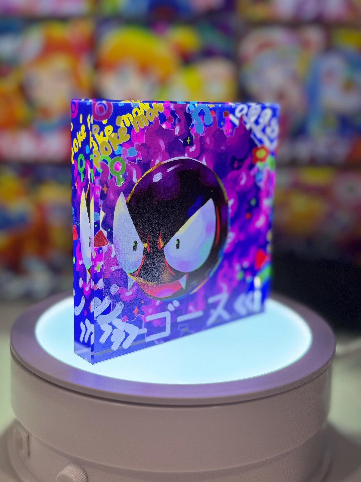 Gengar Collection lot of 5 CustomMade Pokemon Crystal Acrylic Block 10x10x1.5cm-Gift For him-Pokemon fan-Pokemon TCG PTCG Full Art