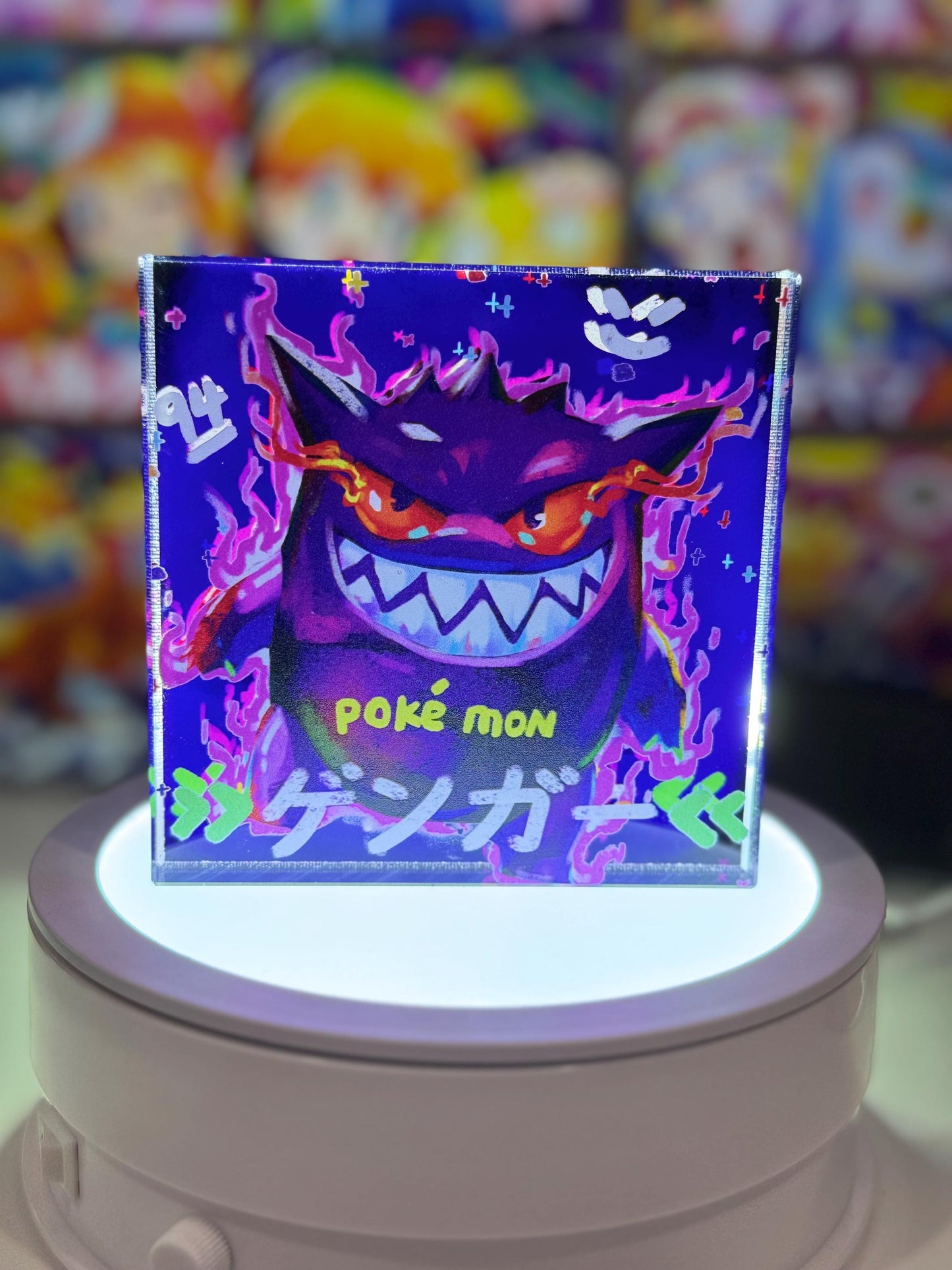 Gengar Collection lot of 5 CustomMade Pokemon Crystal Acrylic Block 10x10x1.5cm-Gift For him-Pokemon fan-Pokemon TCG PTCG Full Art