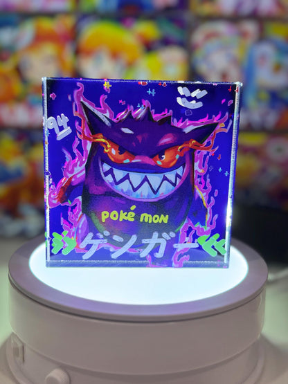 Gengar Collection lot of 5 CustomMade Pokemon Crystal Acrylic Block 10x10x1.5cm-Gift For him-Pokemon fan-Pokemon TCG PTCG Full Art