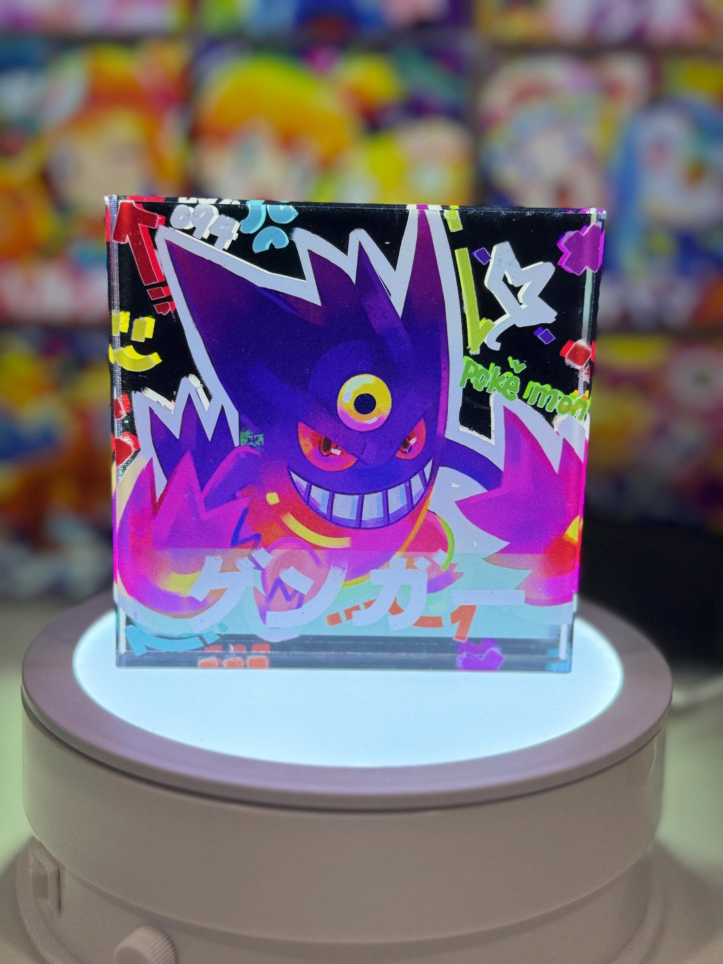 Gengar Collection lot of 5 CustomMade Pokemon Crystal Acrylic Block 10x10x1.5cm-Gift For him-Pokemon fan-Pokemon TCG PTCG Full Art