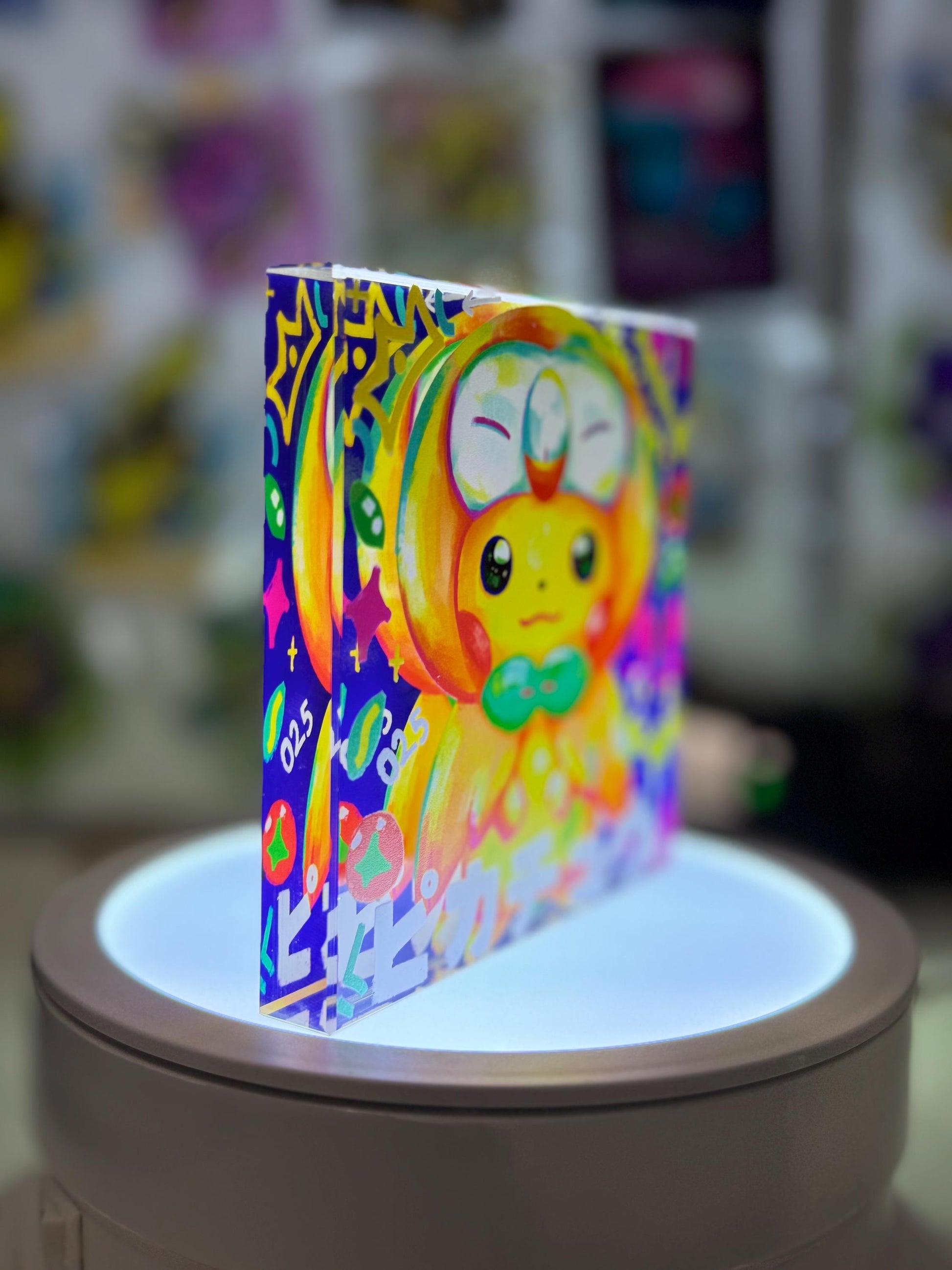 Cosplay Pikachu CustomMade Pokemon Decoration Full Art Acrylic Block 10x10x1.5cm-Gift For him-Pokemon fan-Pokemon TCG PTCG-Pikachu Charizard