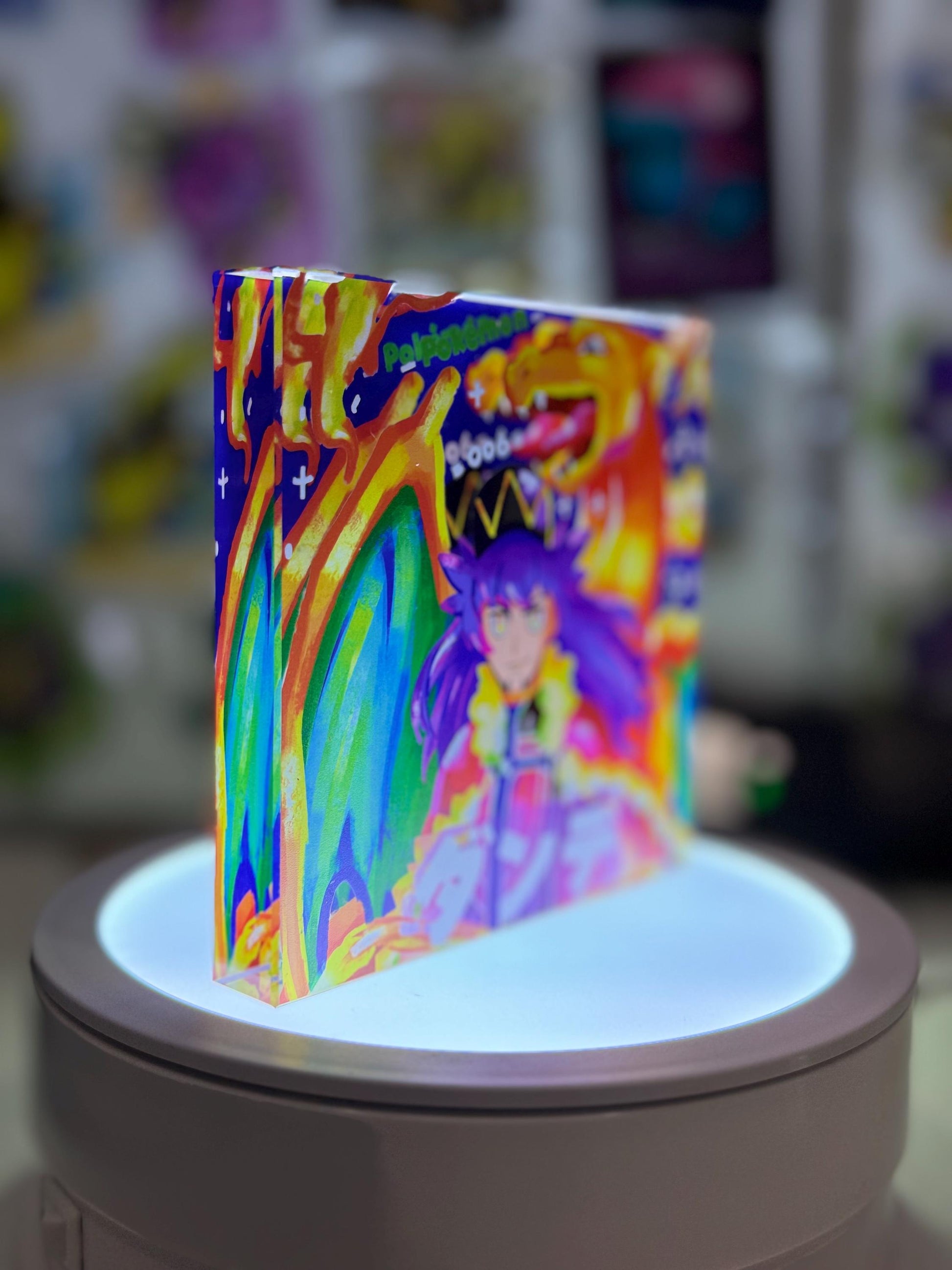 Charizard CustomMade Pokemon Crystal Acrylic Block 10x10x1.5cm-Gift For him-Pokemon fan-Pokemon TCG PTCG-Pikachu Charizard Full Art