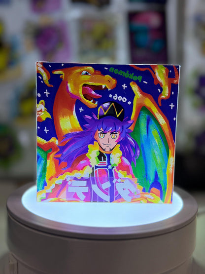 Charizard CustomMade Pokemon Crystal Acrylic Block 10x10x1.5cm-Gift For him-Pokemon fan-Pokemon TCG PTCG-Pikachu Charizard Full Art