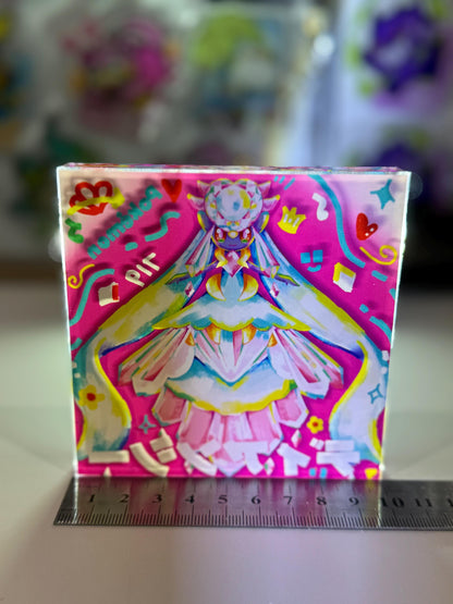 Diancie CustomMade Pokemon Crystal Acrylic Block 10x10x1.5cm-Gift For him-Pokemon fan-Pokemon TCG PTCG-Pikachu Charizard Full Art