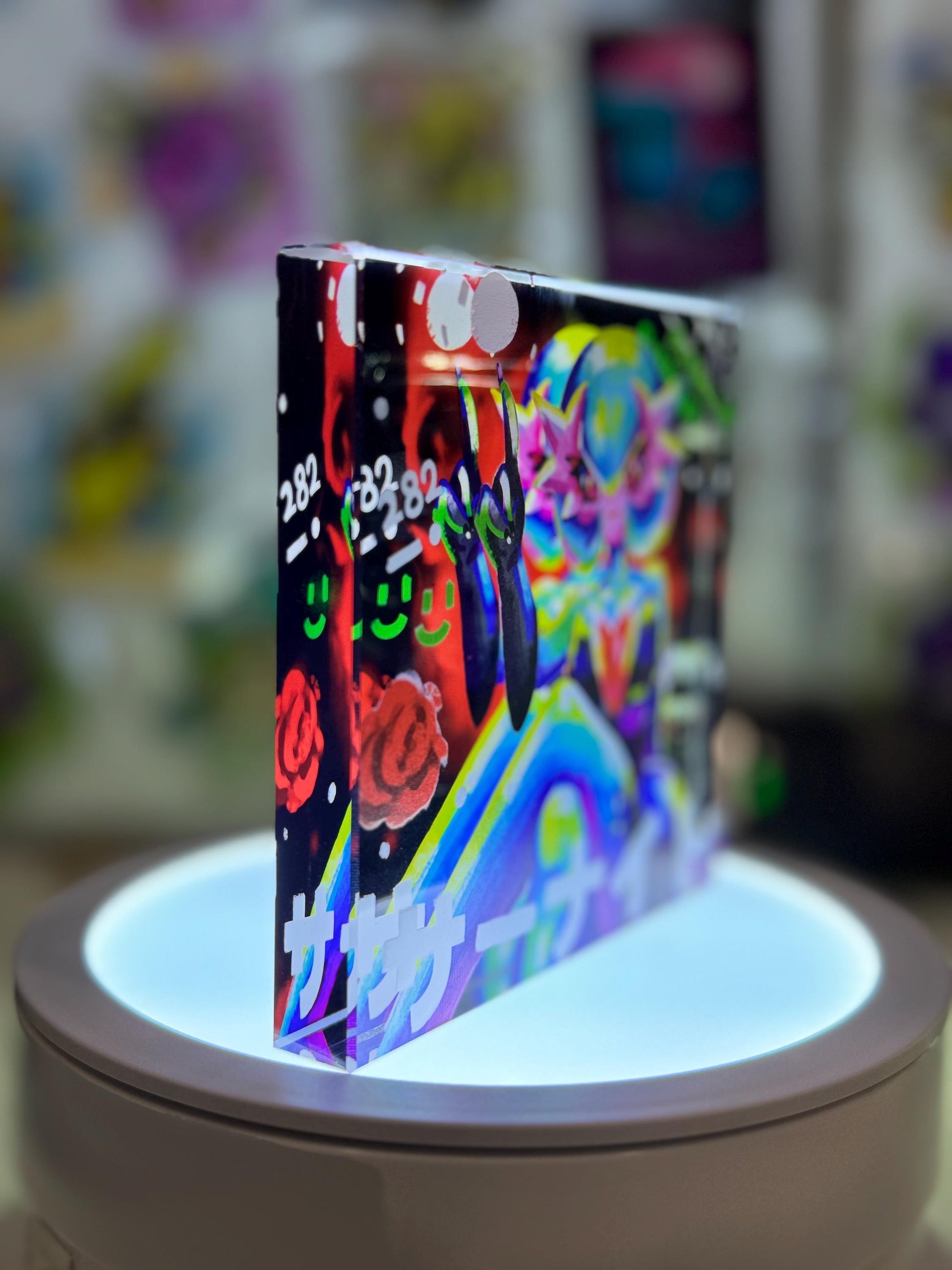 Gardevoir CustomMade Pokemon Crystal Acrylic Block 10x10x1.5cm-Gift For him-Pokemon fan-Pokemon TCG PTCG-Pikachu Charizard Full Art